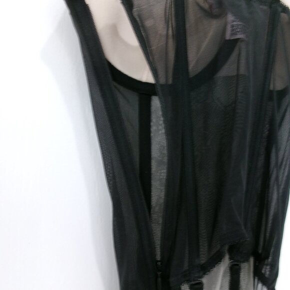 New Victoria's Secret Side Zipper Lace Bustier Garter Black Nude Push-Up 34C - Picture 4 of 11